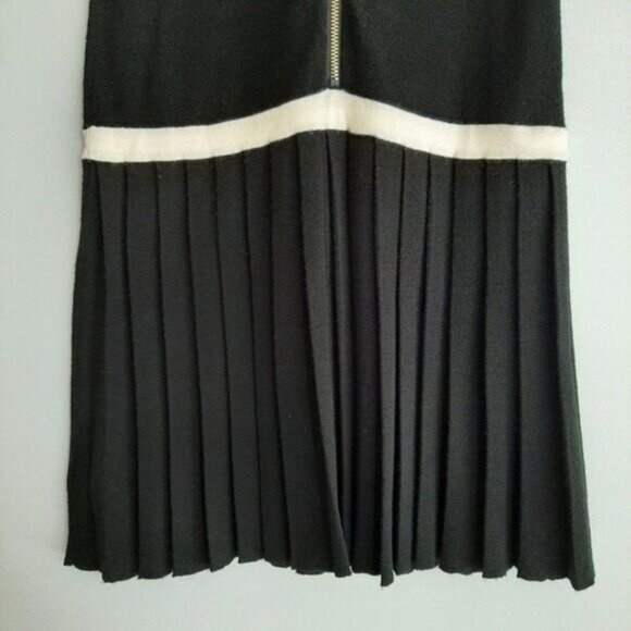JUICY COUTURE 100% Wool Tennis Drop Waist Pleated Dress B&W Sz S - Picture 10 of 15